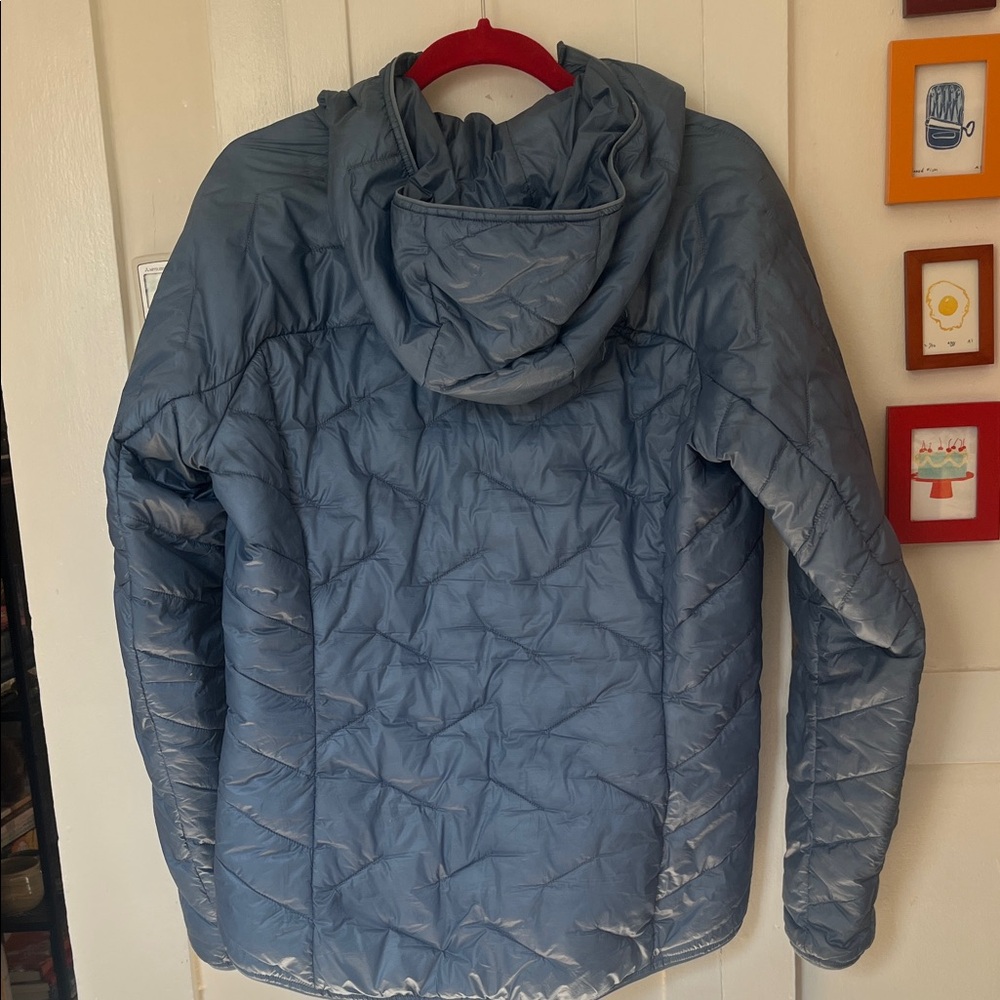 Outdoor Research Women's SuperStrand LT Hoodie Light Blue Puffer Jacket - Picture 6 of 7